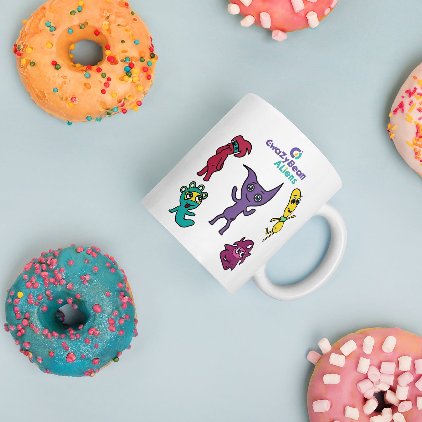 CwaZyBean Aliens White Glossy Mug - CwaZyLeigh CreaTions