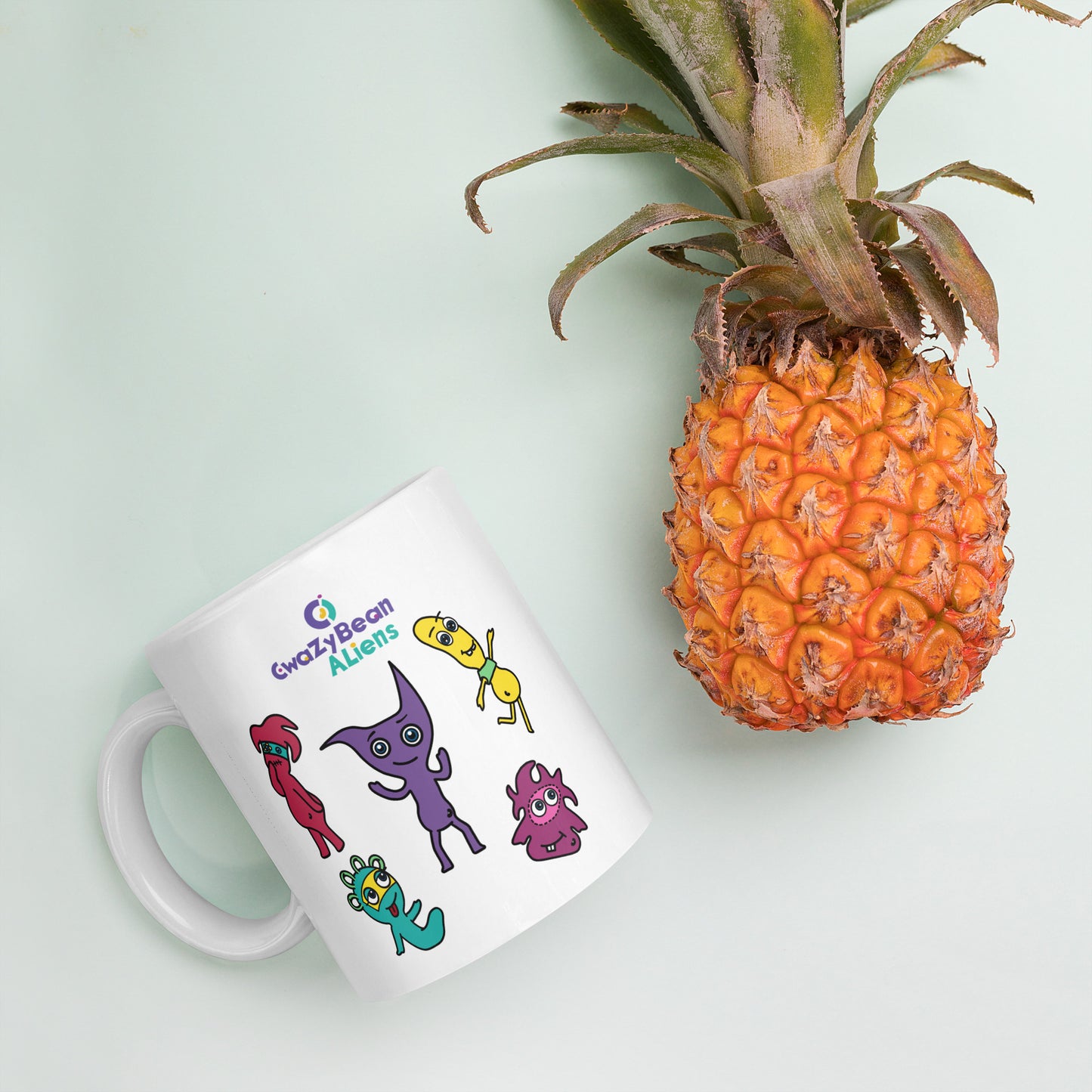 CwaZyBean Aliens White Glossy Mug - CwaZyLeigh CreaTions