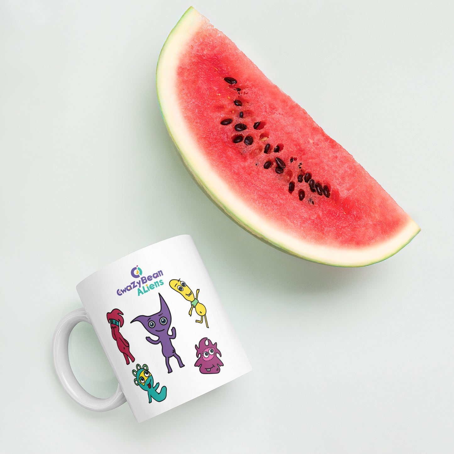 CwaZyBean Aliens White Glossy Mug - CwaZyLeigh CreaTions