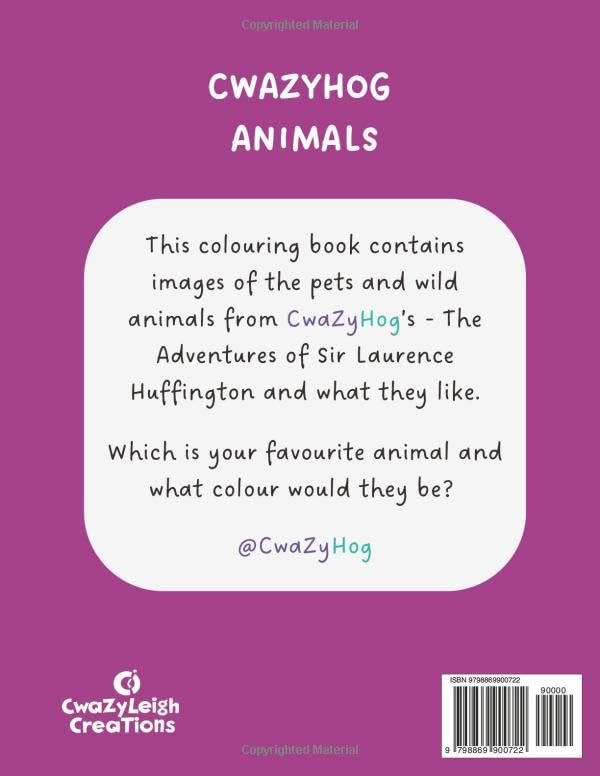 CwaZyHog Colouring Book 1 - CwaZyLeigh CreaTions