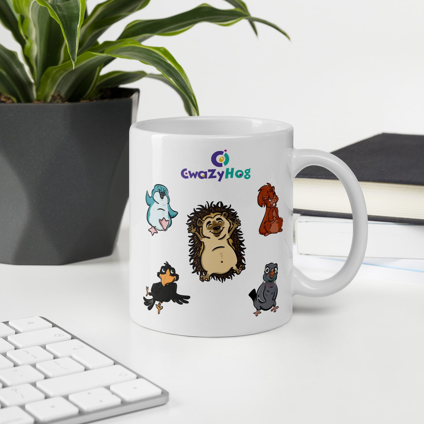 CwaZyHog White Glossy Mug - CwaZyLeigh CreaTions