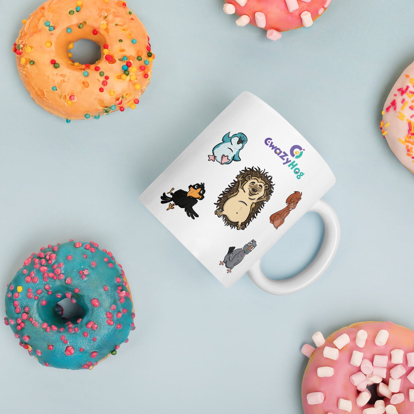 CwaZyHog White Glossy Mug - CwaZyLeigh CreaTions